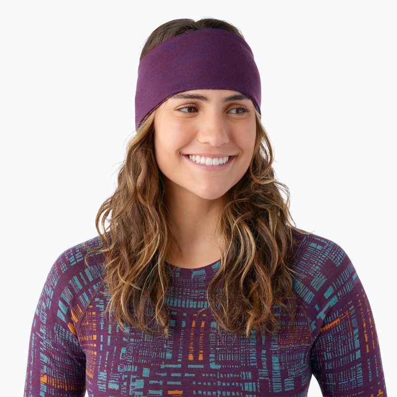 Пов'язка Smartwool Thermal Merino Reversible purple iris digi plaid 3