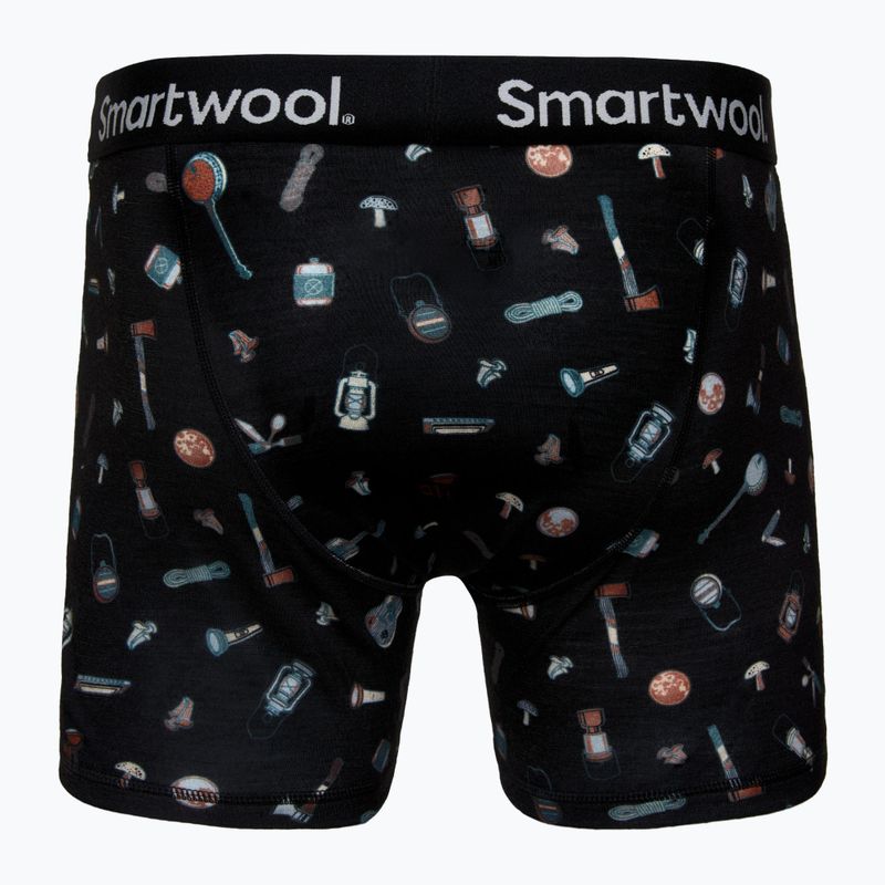 Боксерки термічні чоловічі Smartwool Merino Print Boxer Brief black gone camping 4