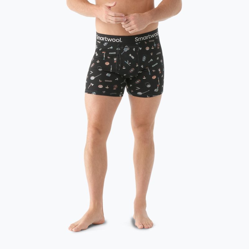 Боксерки термічні чоловічі Smartwool Merino Print Boxer Brief black gone camping