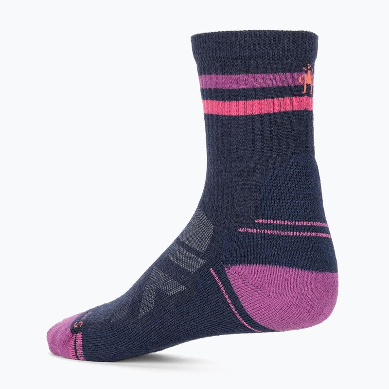 Жіночі трекінгові шкарпетки Smartwool Hike Light Cushion Tube Stripe Crew глибокий темно-синій/потужний рожевий 2