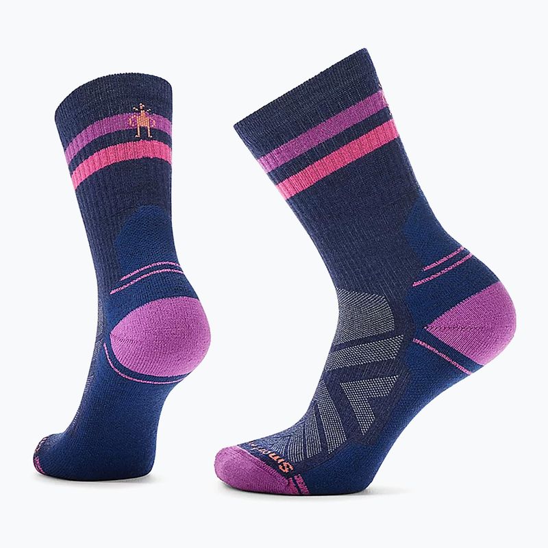 Жіночі трекінгові шкарпетки Smartwool Hike Light Cushion Tube Stripe Crew глибокий темно-синій/потужний рожевий 6