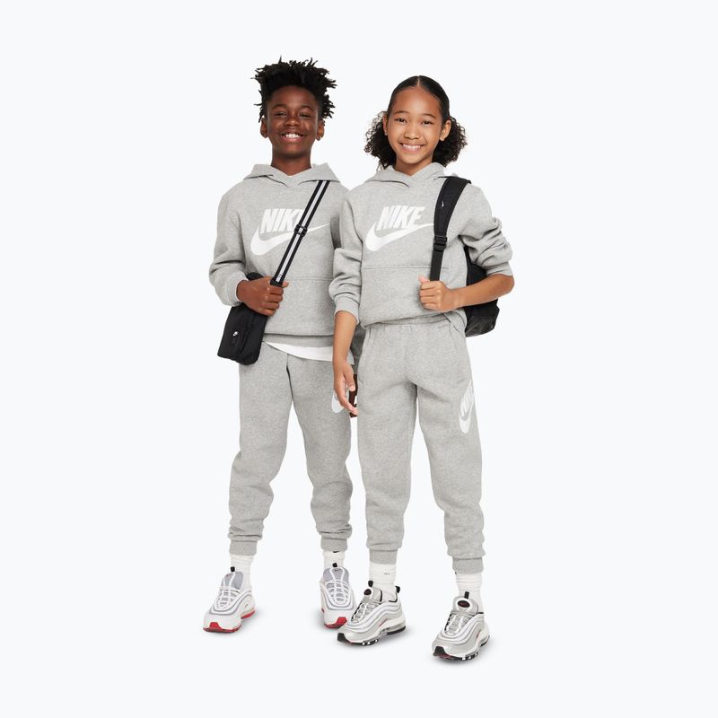 Кофта дитяча Nike Club Fleece Hoodie dark grey heather/white 5