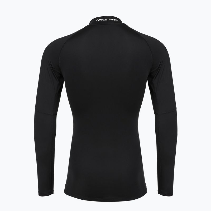 Лонгслів для тренувань чоловічий Nike Pro Dri-Fit Mock-Neck black/white 7