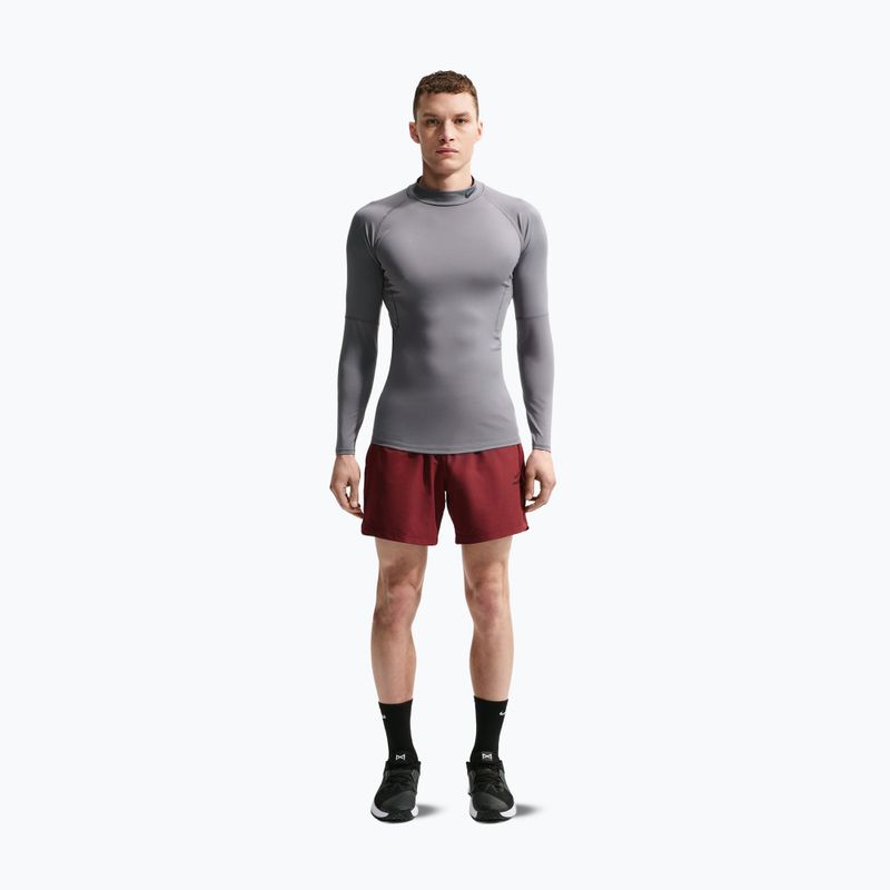 Лонгслів для тренувань чоловічий Nike Pro Dri-Fit Mock-Neck smoke grey/black 2