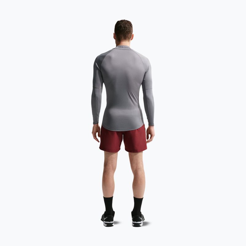 Лонгслів для тренувань чоловічий Nike Pro Dri-Fit Mock-Neck smoke grey/black 3