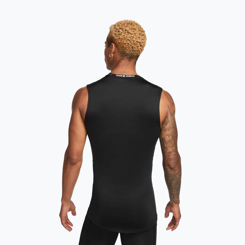Чоловіча футболка Nike Pro Dri-Fit Tight Sleeveless Fitness black/white 3