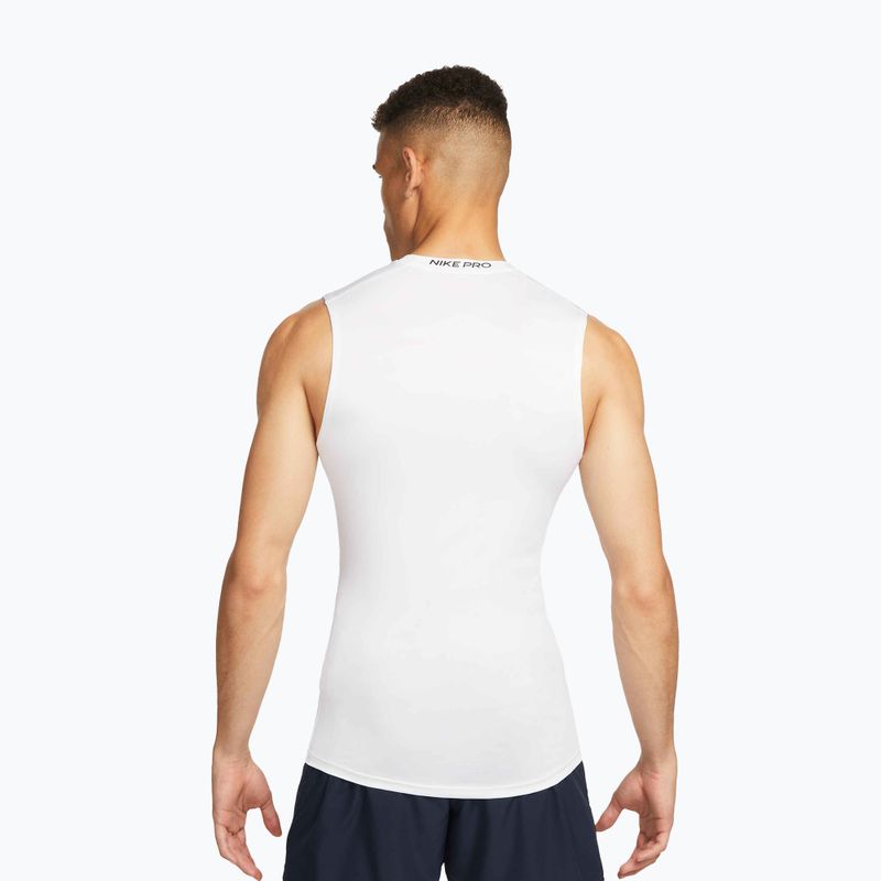 Чоловіча футболка Nike Pro Dri-Fit Tight Sleeveless Fitness white/black 3