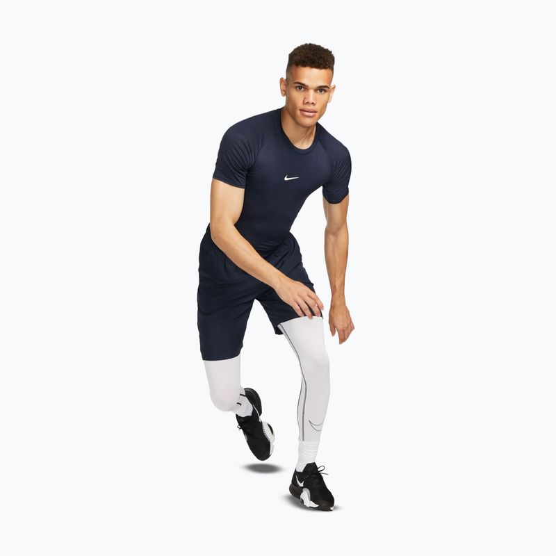 Футболка для тренувань чоловіча Nike Pro Dri-Fit Tight SS Fitness obsidian/white 2