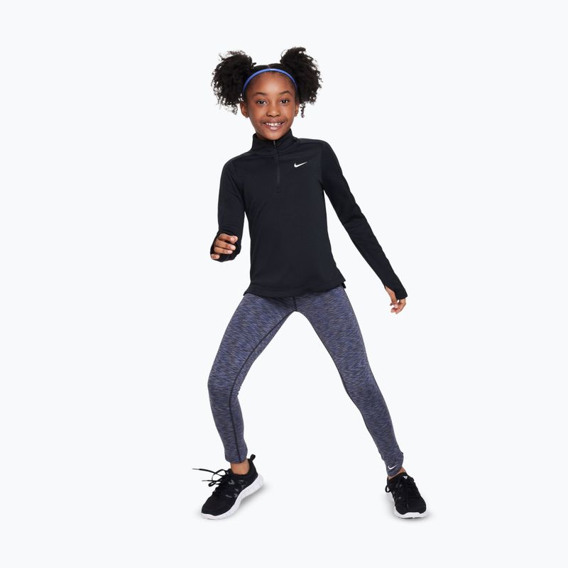 Лонгслів для тренувань дитячий Nike Dri-Fit 1/4 Zip black/white 2