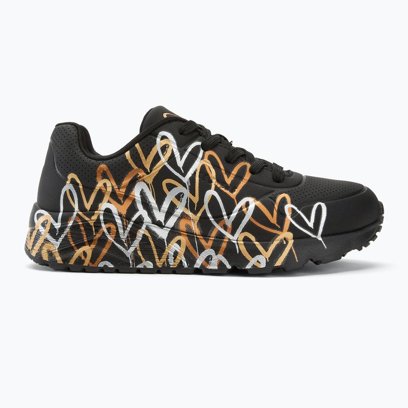 Кросівки дитячі SKECHERS JGoldcrown Uno Lite Metallic Love black/gold 2