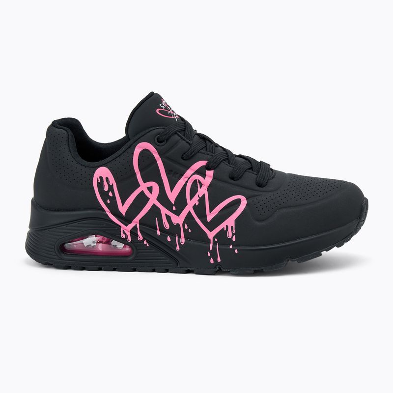 Кросівки жіночі SKECHERS Uno Dripping In Love black/pink 2