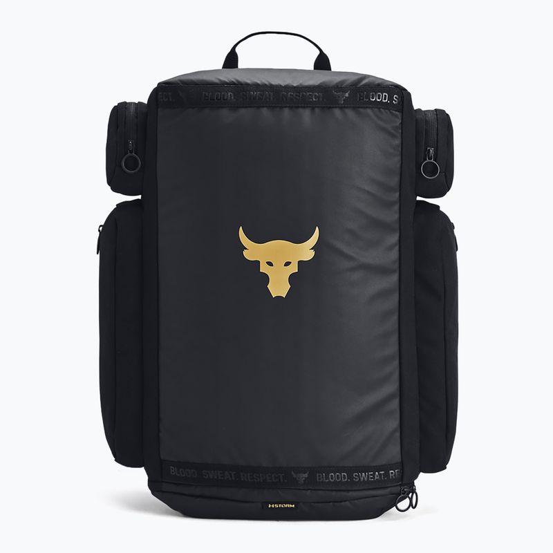 Чоловічий туристичний рюкзак Under Armour Project Rock чорний/чорний/металік золото