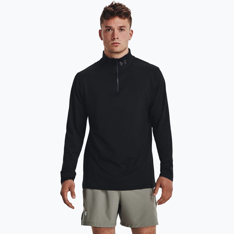 Лонгслів для бігу чоловічий Under Armour Launch Pro 1/4 Zip black/black/reflective