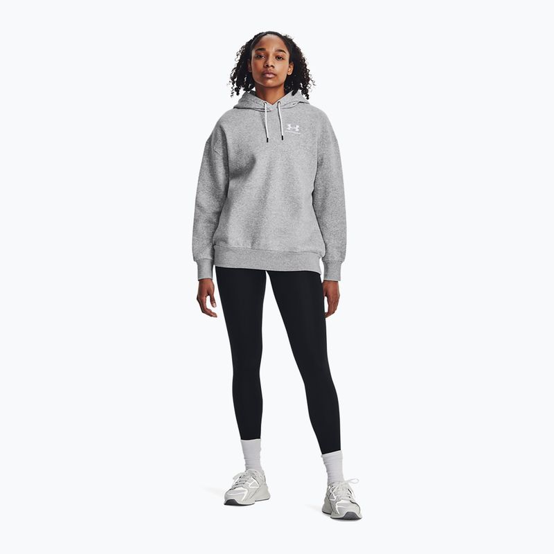 Жіноче худі Under Armour Icon Fleece Hoodie модний сірий світлий меланж/білий 2