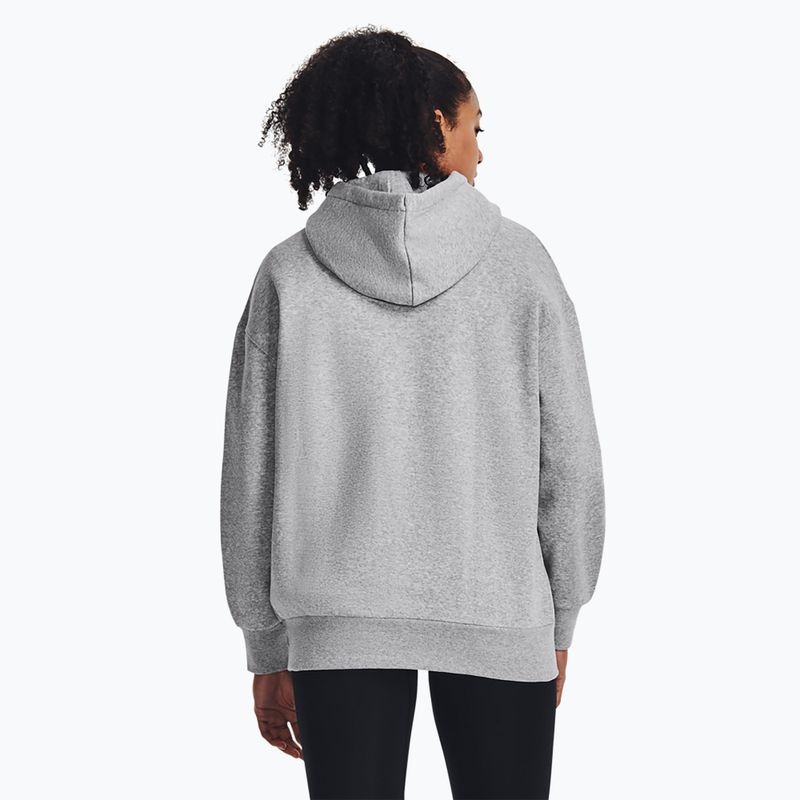 Жіноче худі Under Armour Icon Fleece Hoodie модний сірий світлий меланж/білий 3