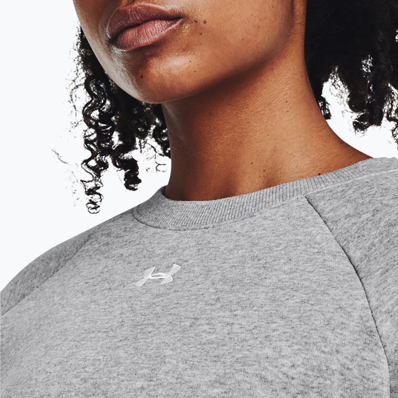 Кофта жіноча Under Armour Rival Fleece Crew mod gray light heather/white 4