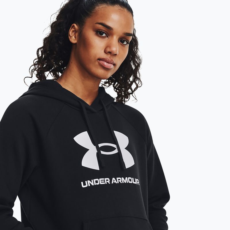 Кофта жіноча Under Armour Rival Fleece Big Logo Hoody black/white 4