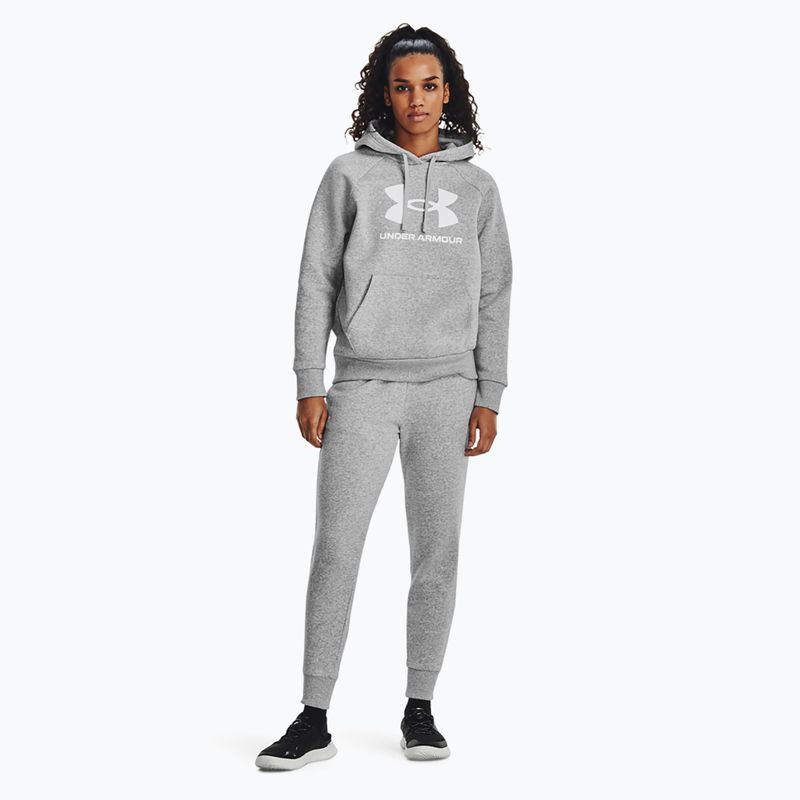 Кофта жіноча Under Armour Rival Fleece Big Logo Hoody mod gray light heather/white 2