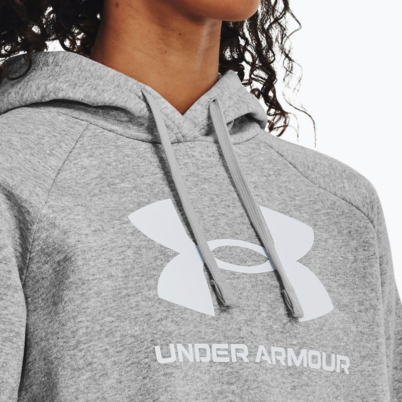 Кофта жіноча Under Armour Rival Fleece Big Logo Hoody mod gray light heather/white 4