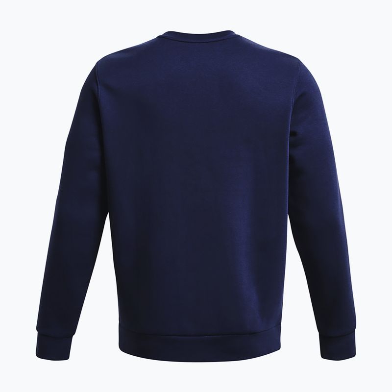 Кофта чоловіча Under Armour Essential Fleece Crew midnight navy/white 2