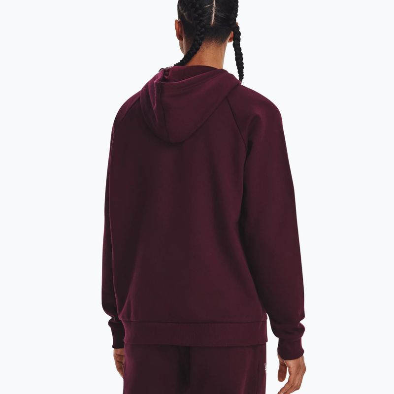 Кофта з капюшоном чоловіча Under Armour Rival Fleece Logo HD dark maroon/white 2