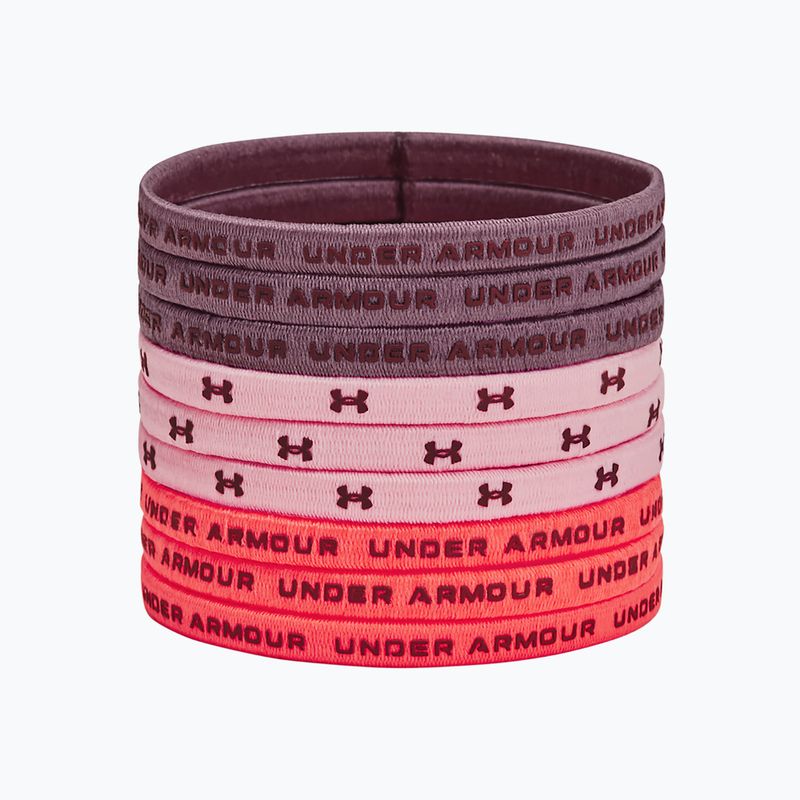 Еластичні пов'язки для волосся Under Armour Hair Tie 9 шт туманно-фіолетовий/рожеве шипіння/темно-бордовий