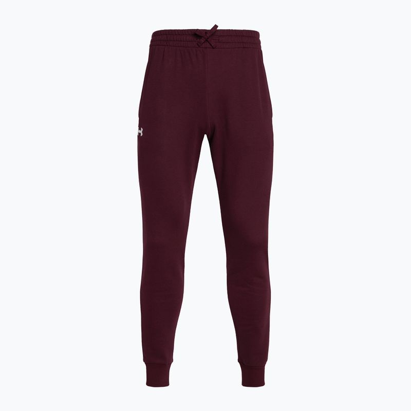 Штани тренувальні чоловічі Under Armour Rival Fleece Joggers dark maroon/white 4