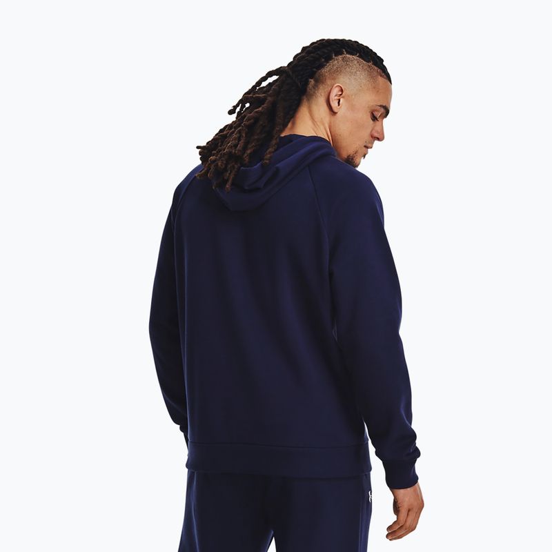 Кофта чоловіча Under Armour Rival Fleece Logo HD midnight navy/white 3