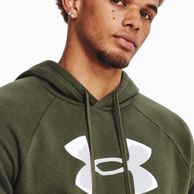 Кофта з капюшоном чоловіча Under Armour Rival Fleece Logo HD marine od green/white 3