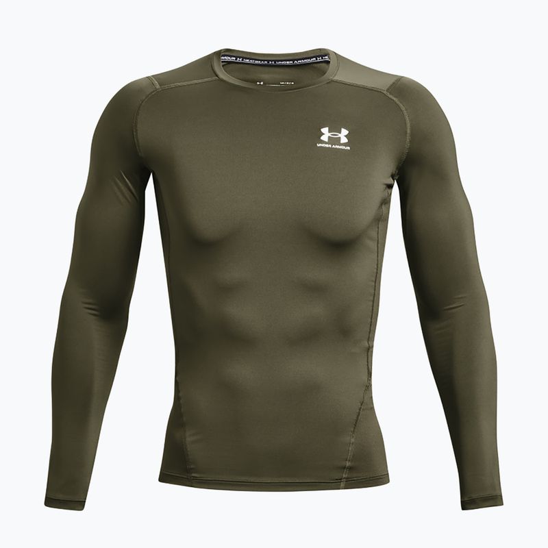 Лонгслів тренувальний чоловічий Under Armour Ua HG Armour Comp LS marine od green/white 4