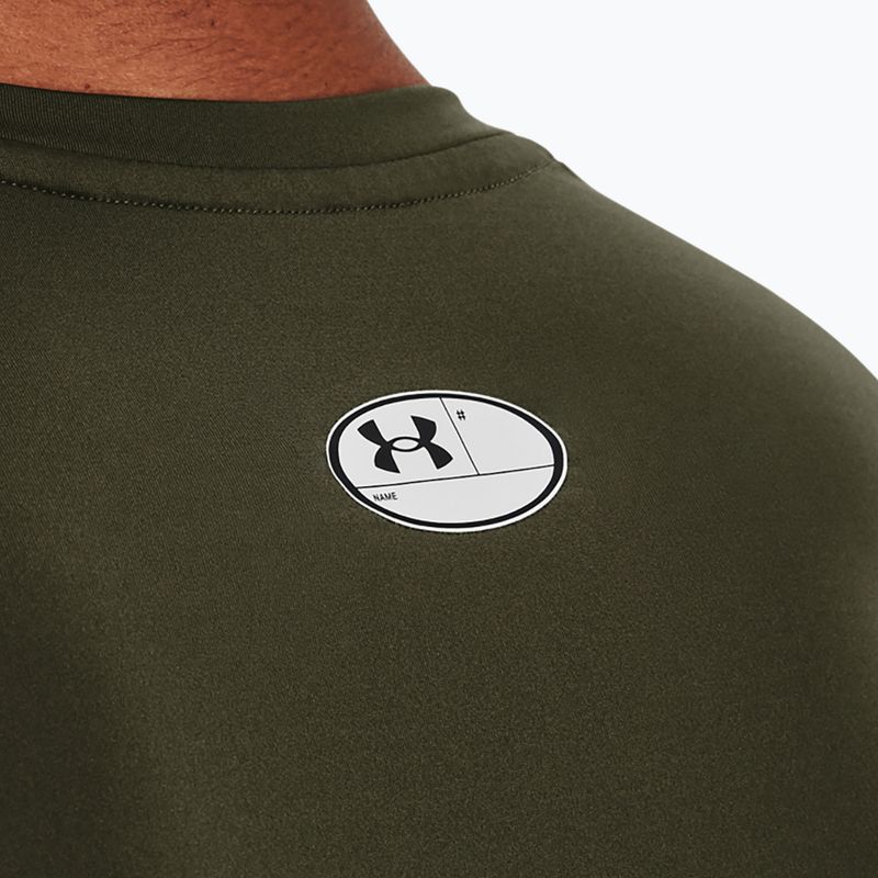 Футболка тренувальна чоловіча Under Armour HG Armour Comp SS marine od green/white 3