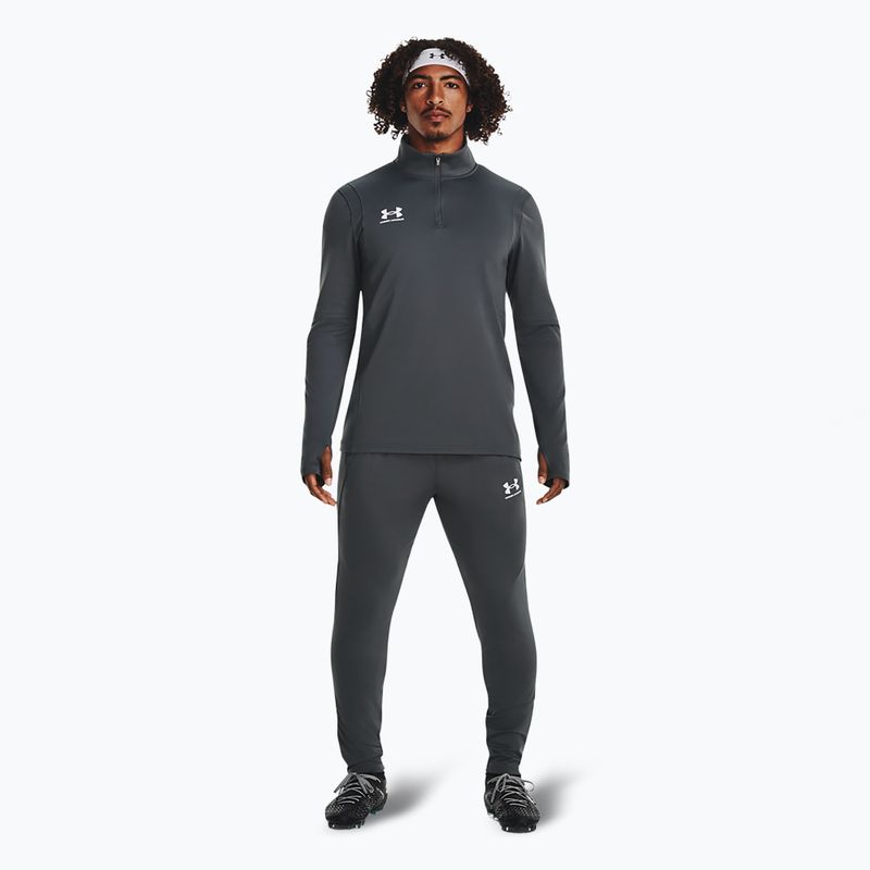 Кофта футбольна чоловіча Under Armour Challenger Midlayer castlerock / white 2