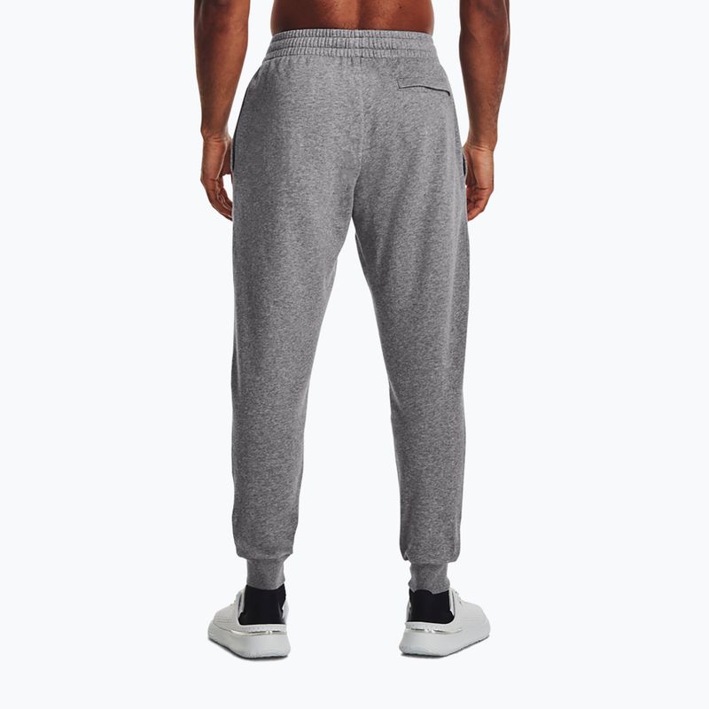 Штани тренувальні чоловічі Under Armour Rival Fleece Joggers castlerock light heather/white 2