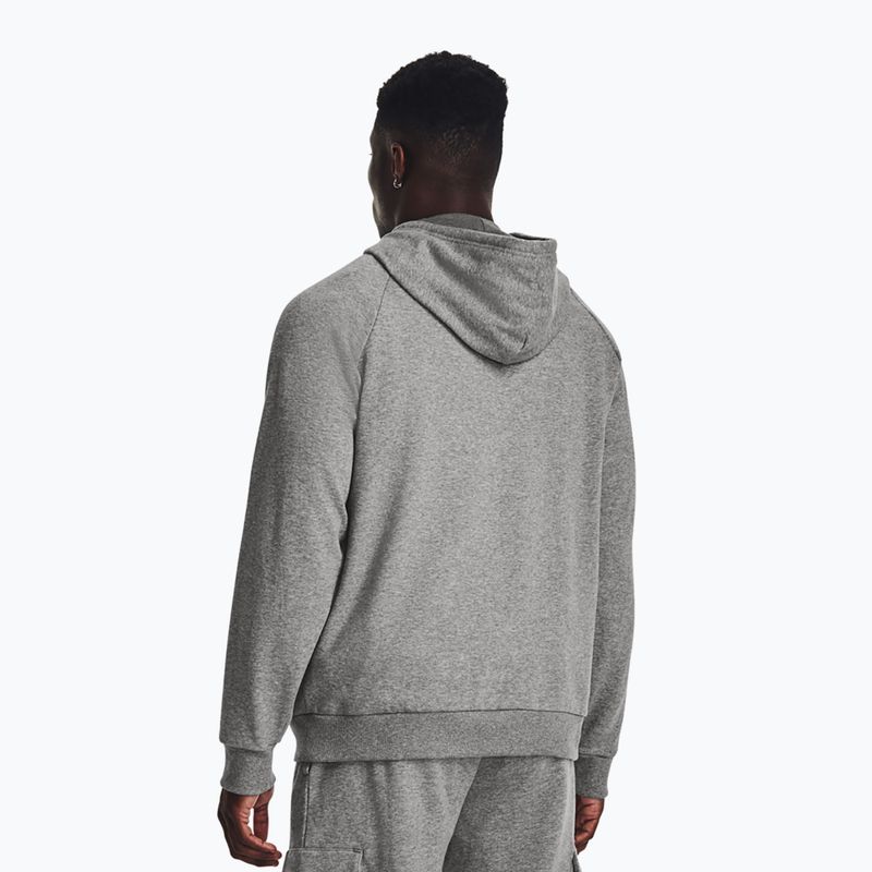 Кофта з капюшоном чоловіча Under Armour Rival Fleece Logo HD castlerock light heather/white 2