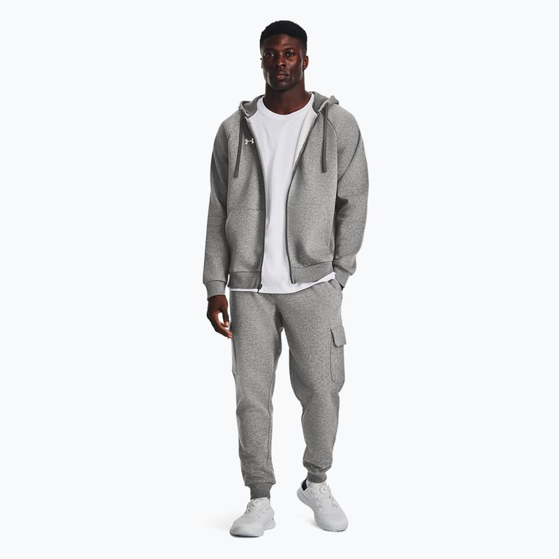 Кофта чоловіча Under Armour Rival Fleece FZ Hoodie castlerock light heather/white 2