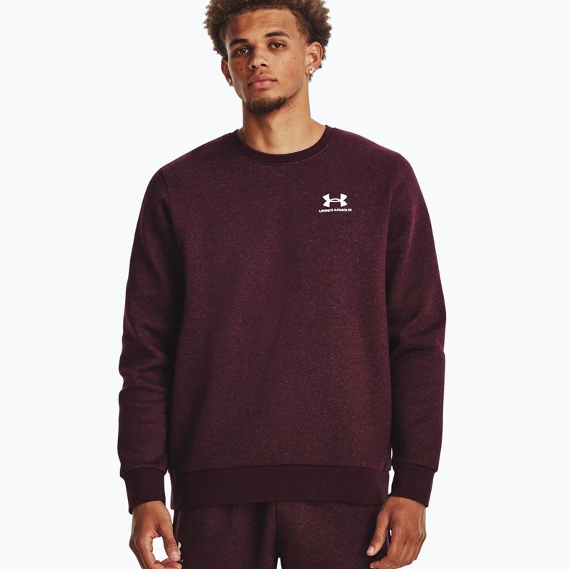 Чоловічий світшот Under Armour Essential Fleece Crew темно-бордовий/білий