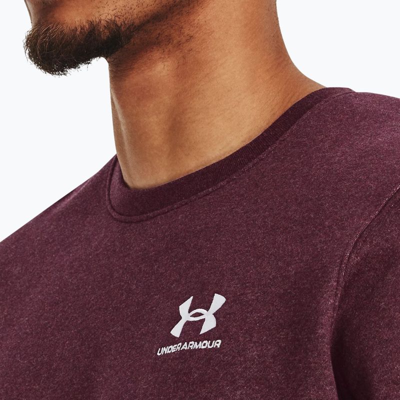 Чоловічий світшот Under Armour Essential Fleece Crew темно-бордовий/білий 3