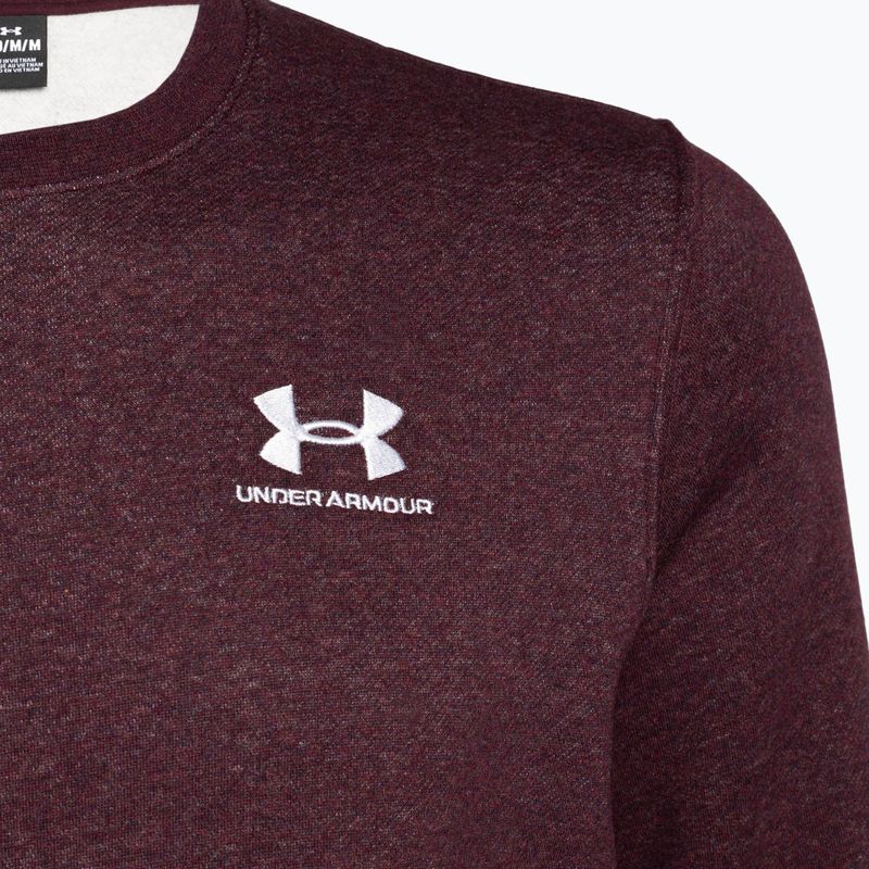 Чоловічий світшот Under Armour Essential Fleece Crew темно-бордовий/білий 6