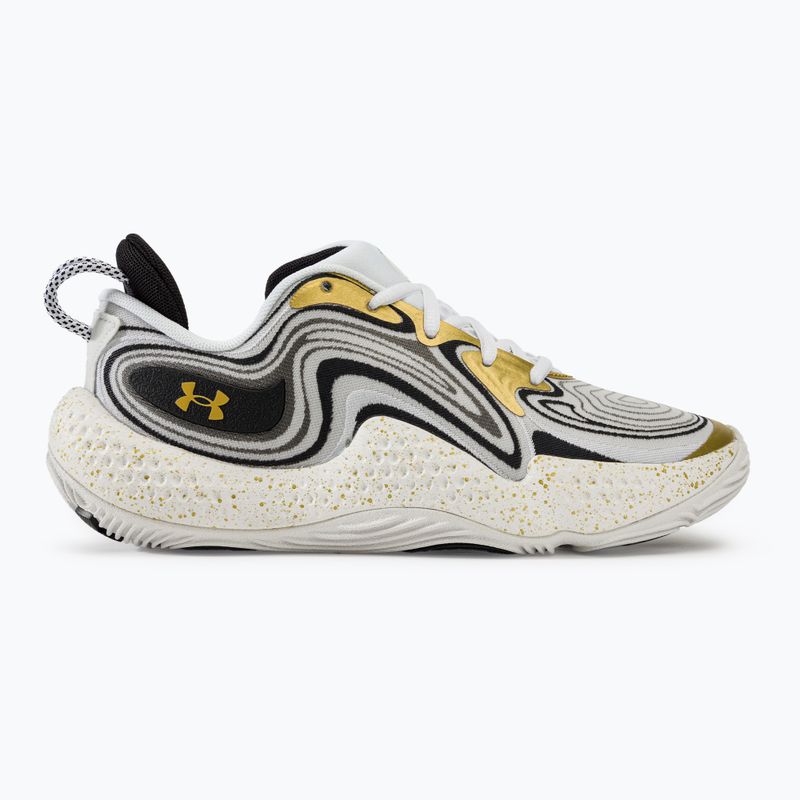 Черевики баскетбольні Under Armour Spawn 6 white/black/metallic gold 2