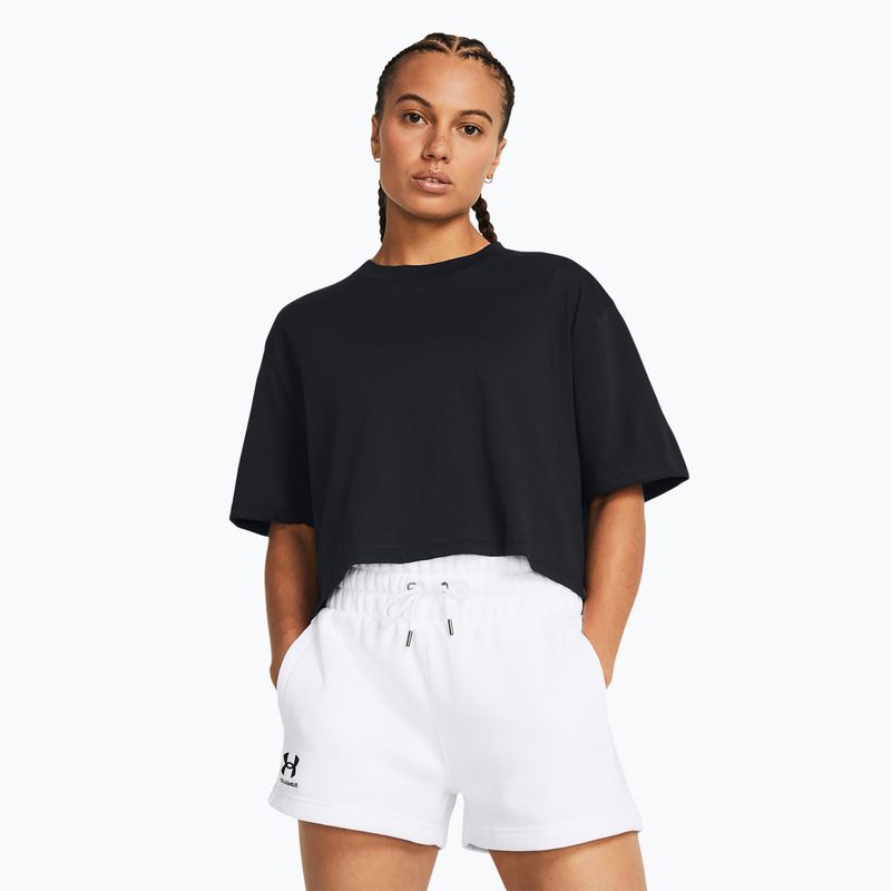 Футболка для тренувань жіноча Under Armour Campus Boxy Crop black/white