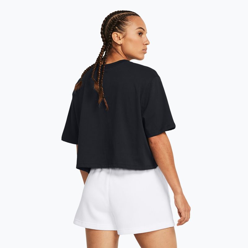 Футболка для тренувань жіноча Under Armour Campus Boxy Crop black/white 2