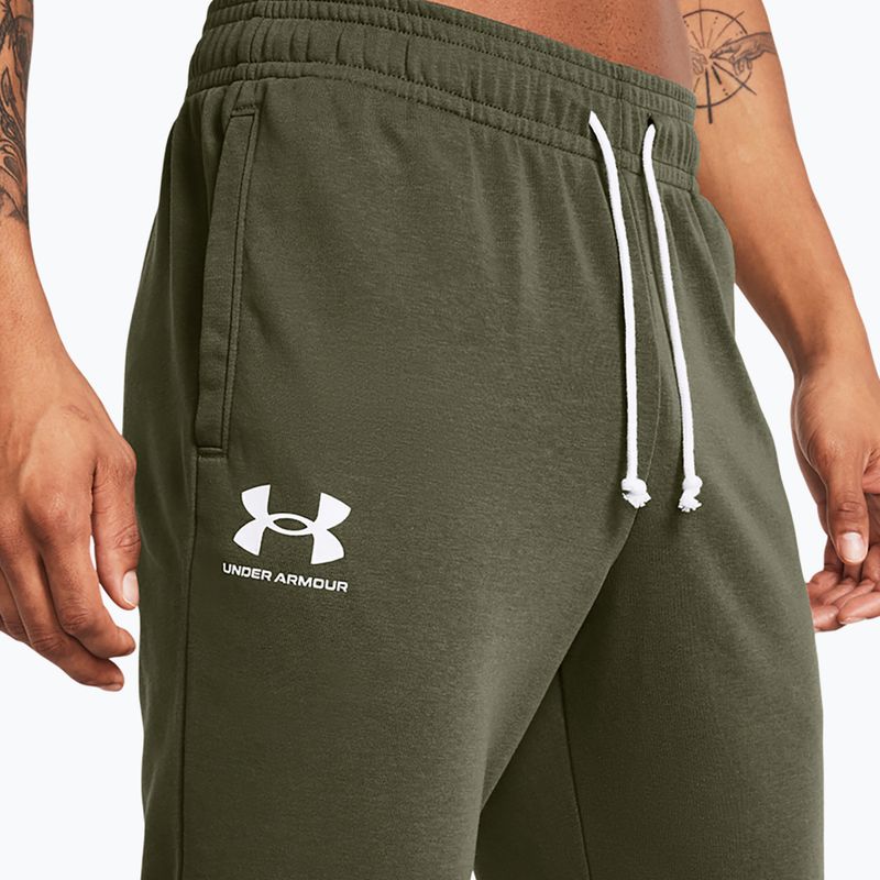 Штани чоловічі Under Armour Rival Terry Jogger marine od green/onyx white 4