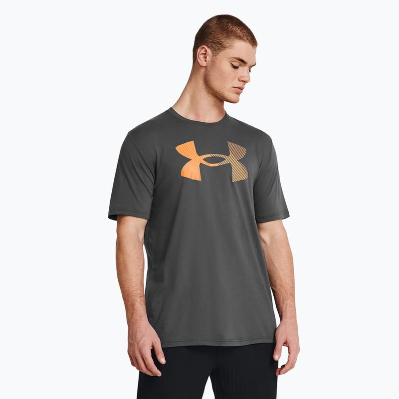 Футболка для тренувань чоловіча Under Armour Big Logo Fill castlerock/atomic/wild orange