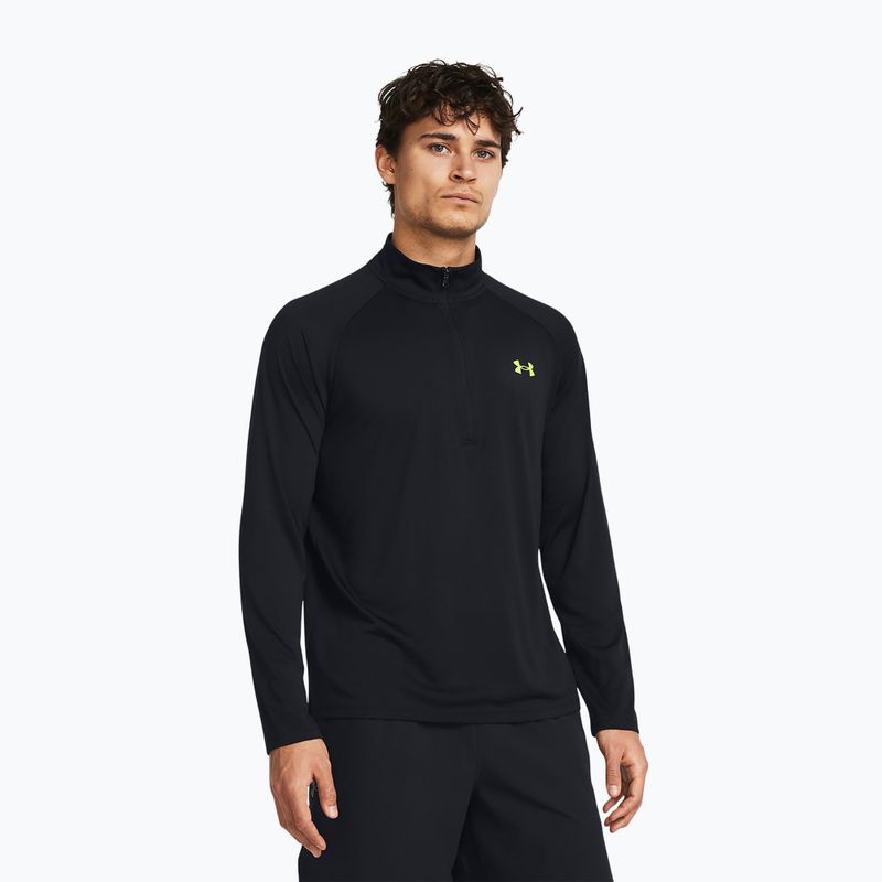 Кофта чоловіча Under Armour Tech 2.0 1/2 Zip black/high vis yellow