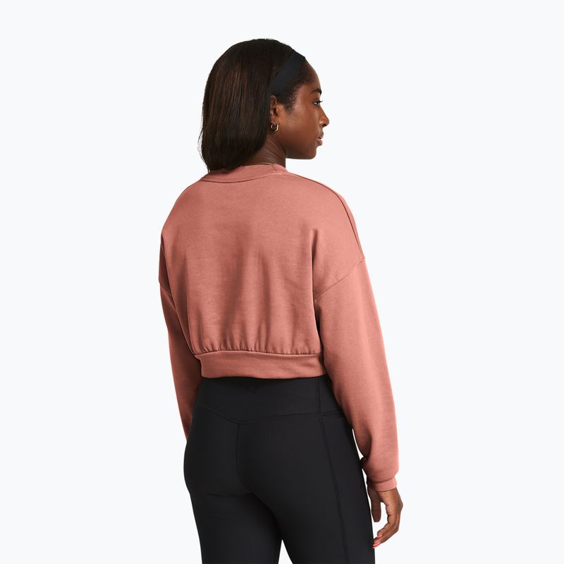 Кофта для тренувань жіноча Under Armour Rival Terry Os Crop Crew canyon pink/white 2