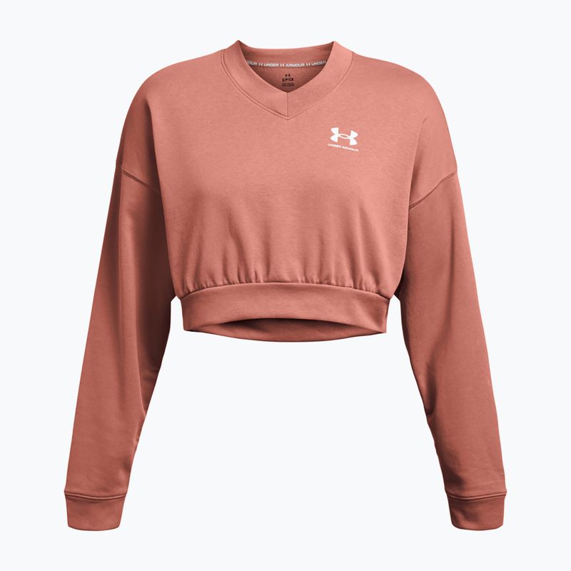 Кофта для тренувань жіноча Under Armour Rival Terry Os Crop Crew canyon pink/white 3