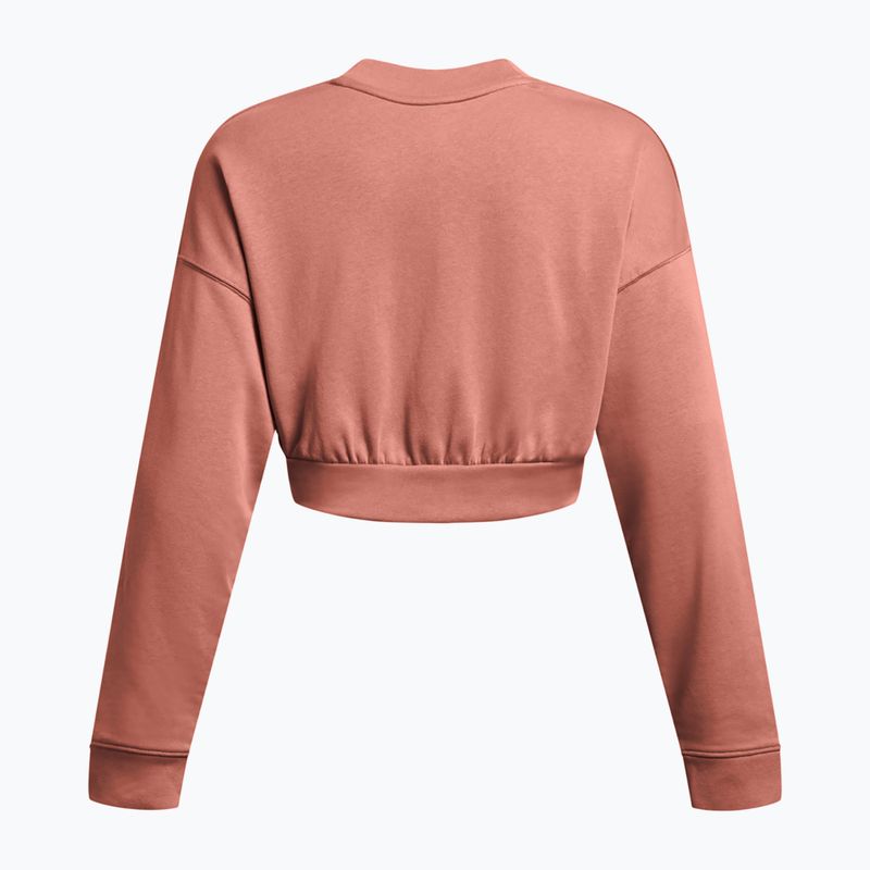 Кофта для тренувань жіноча Under Armour Rival Terry Os Crop Crew canyon pink/white 4