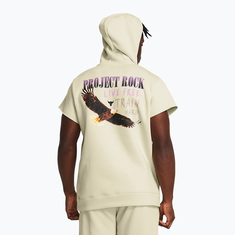 Кофта чоловіча Under Armour Project Rock Q1 SS Icon Fleece Hoodie beige 2