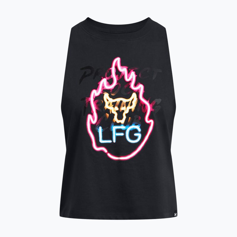 Жіноча тренувальна майка Under Armour Project Rock Neon Flame Tank чорна/чорна 3
