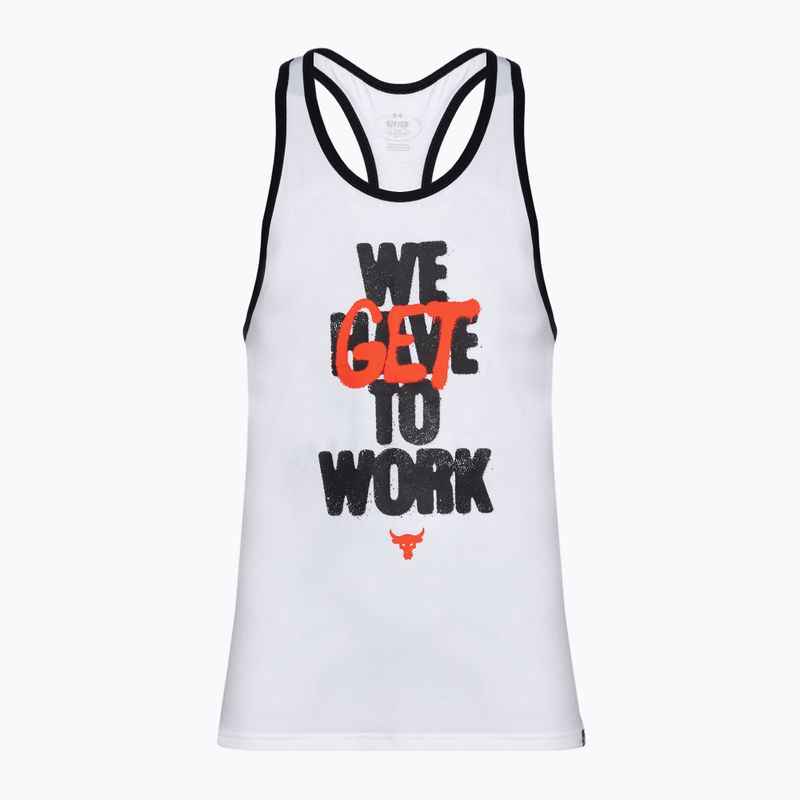 Майка для тренувань чоловіча Under Armour Project Rock Get To Work Tank white/black/phoenix fire